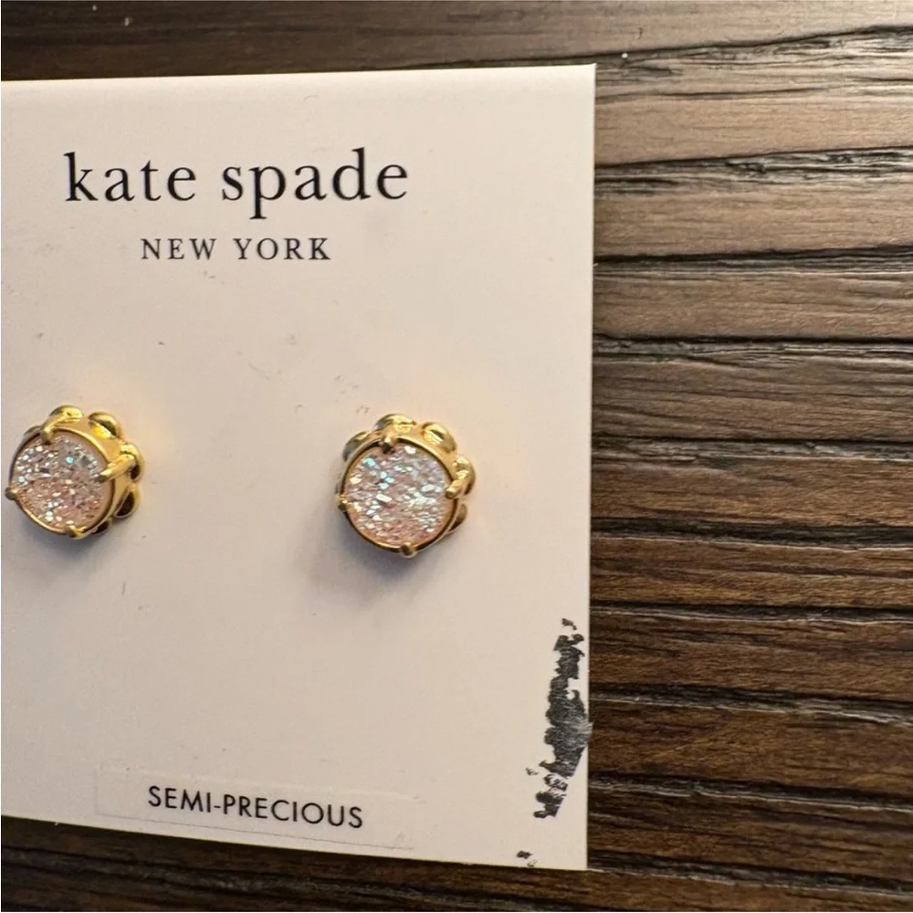 NEW Kate Spade white stud earrings